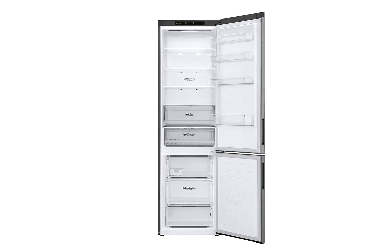 LG Lodówko-zamrażarka LG | srebrna| 2.03 m | DoorCooling+™ | Total No Frost | klasa B | 384 L | GBP62PZNBC, GBP62PZNBC