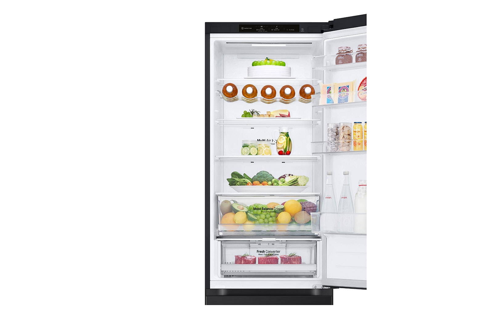 LG Lodówko-zamrażarka LG | ciemny grafit mat| 2.03 m | klasa C | DoorCooling+™ |Total No Frost | ZeroClearance | 387 L | GBV3200CEP, GBV3200CEP