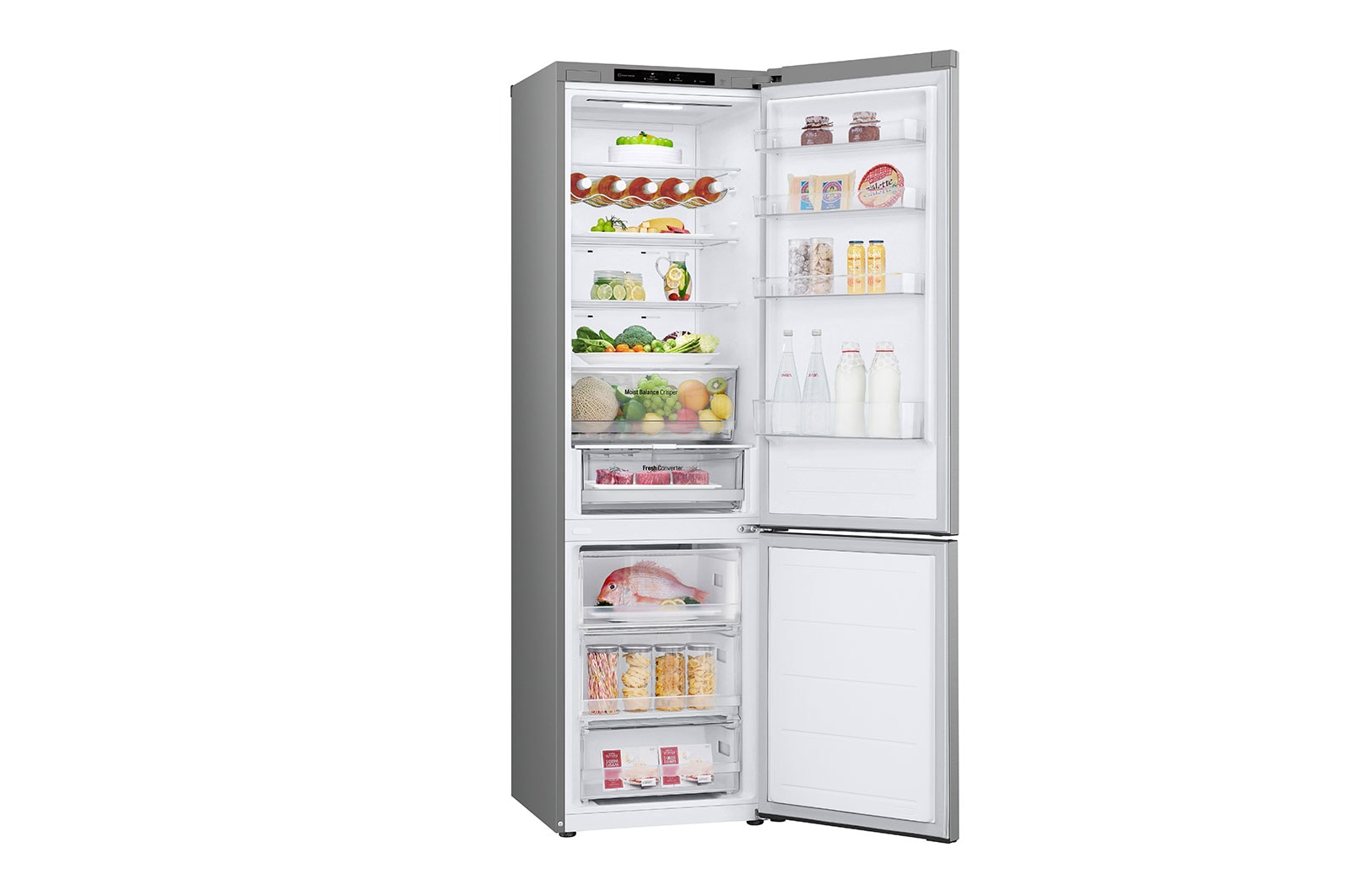 LG Lodówko-zamrażarka LG | srebrna | 2.03 m | klasa C | DoorCooling+™ |Total No Frost | ZeroClearance | 387 L | GBV3200CPY, GBV3200CPY