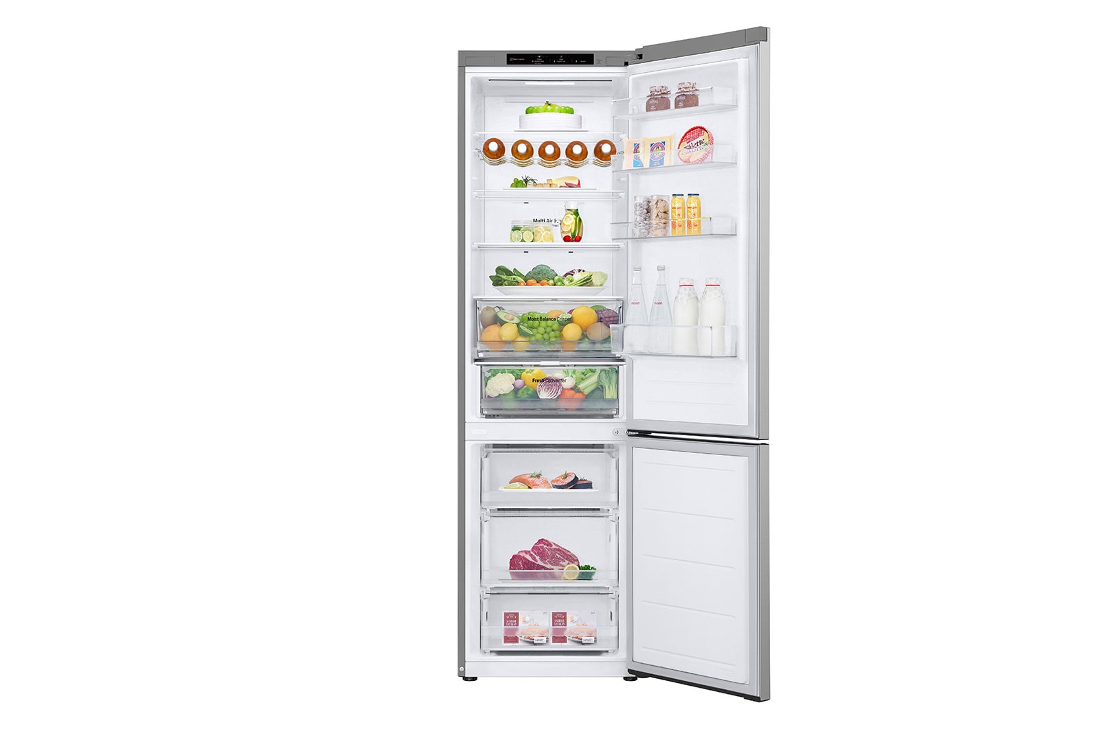 LG Lodówko-zamrażarka LG | srebrna | 2.03 m | klasa C | DoorCooling+™ |Total No Frost | ZeroClearance | 387 L | GBV3200CPY, GBV3200CPY