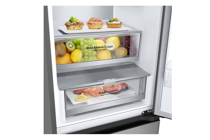 LG Lodówko-zamrażarka LG | srebrna | 1.86 m | klasa D | DoorCooling+™ |Total No Frost | 344 L | ZeroClearance | GBV5140DPY, GBV5140DPY
