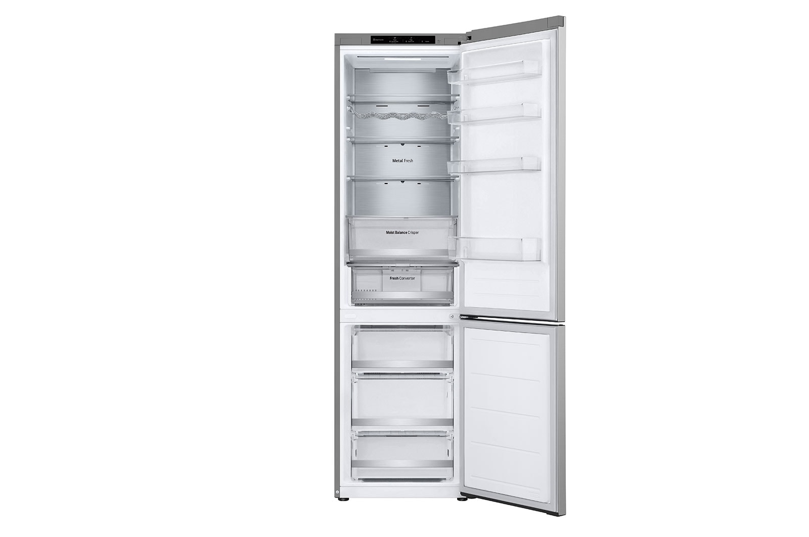 LG Lodówko-zamrażarka LG | srebrna | 2.03 m | klasa C | DoorCooling+™ |Total No Frost | ZeroClearance | Półka na wino | 387 L | GBV5240CPY, GBV5240CPY