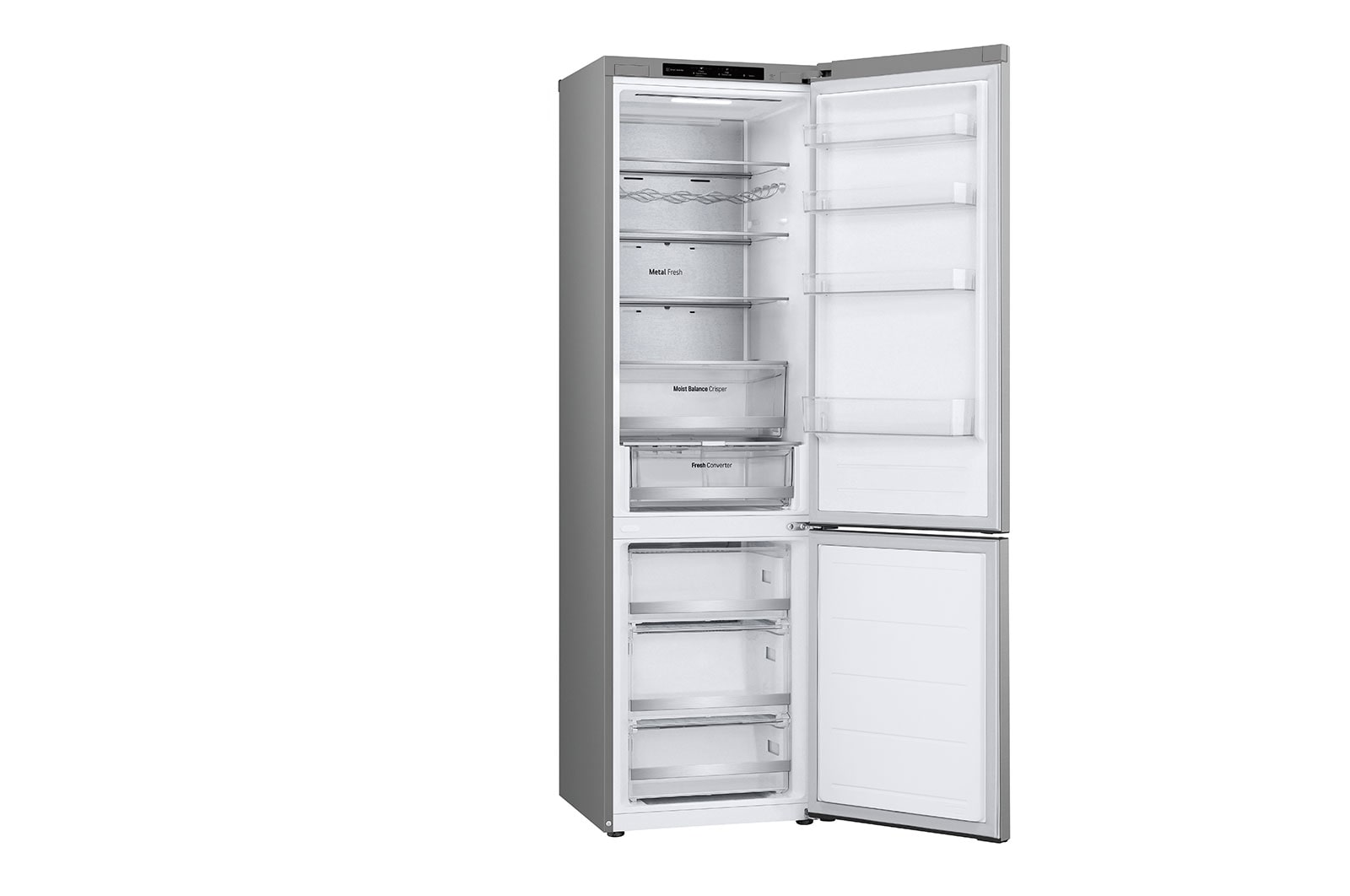LG Lodówko-zamrażarka LG | srebrna | 2.03 m | klasa C | DoorCooling+™ |Total No Frost | ZeroClearance | Półka na wino | 387 L | GBV5240CPY, GBV5240CPY