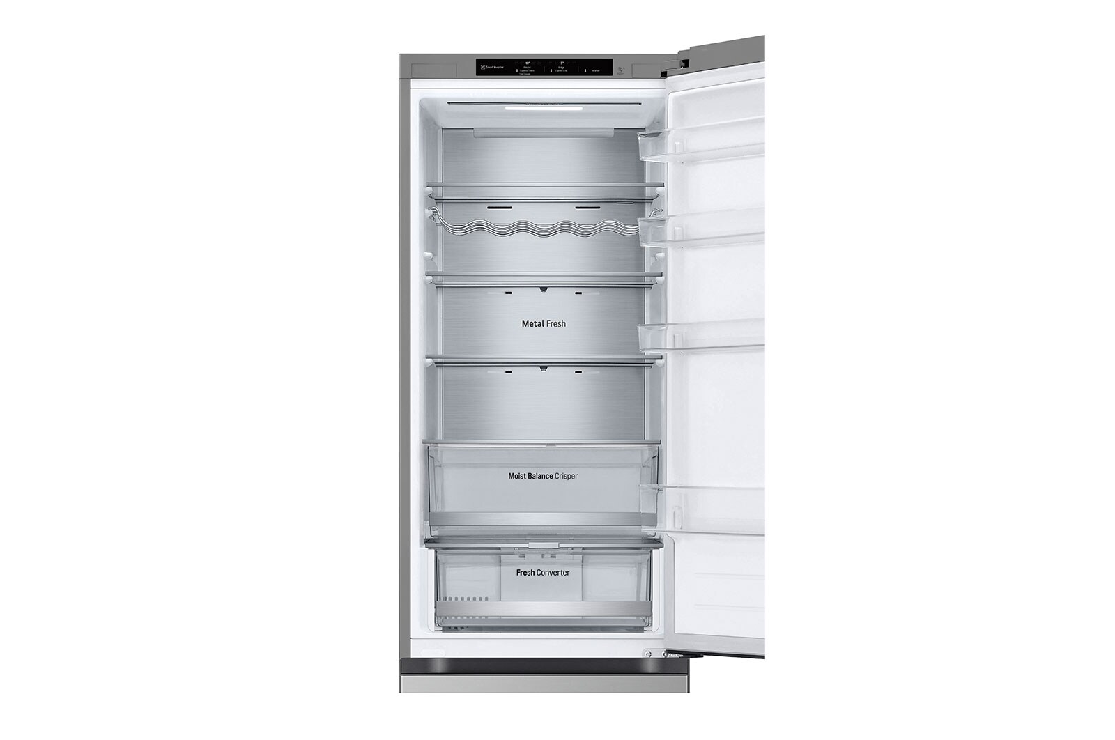LG Lodówko-zamrażarka LG | srebrna | 2.03 m | klasa D | DoorCooling+™ | Total No Frost | Półka na wino | 387 L | Tylko 35 dB | GBV5240DPY, GBV5240DPY