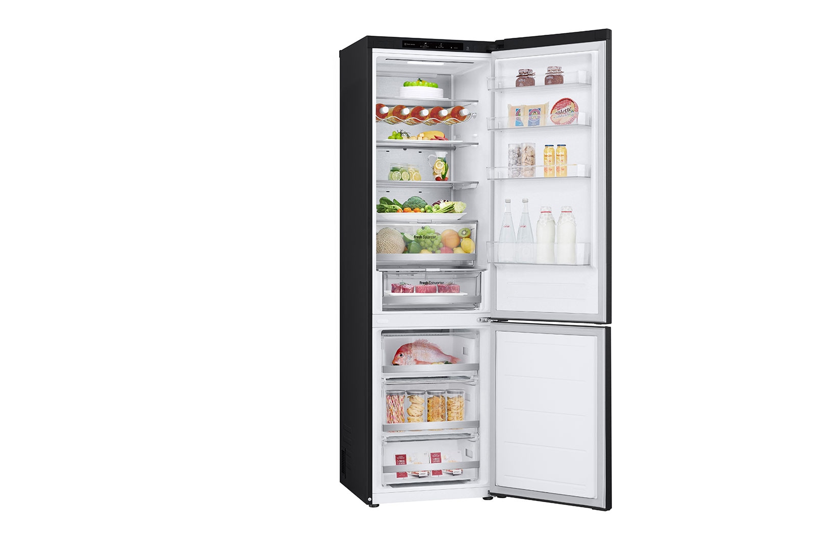 LG Lodówko-zamrażarka LG | ciemny grafit | 2.03 m |  klasa B | DoorCooling+™ | Total No Frost | Cicha - 35 db | GBV7280BEV, GBV7280BEV