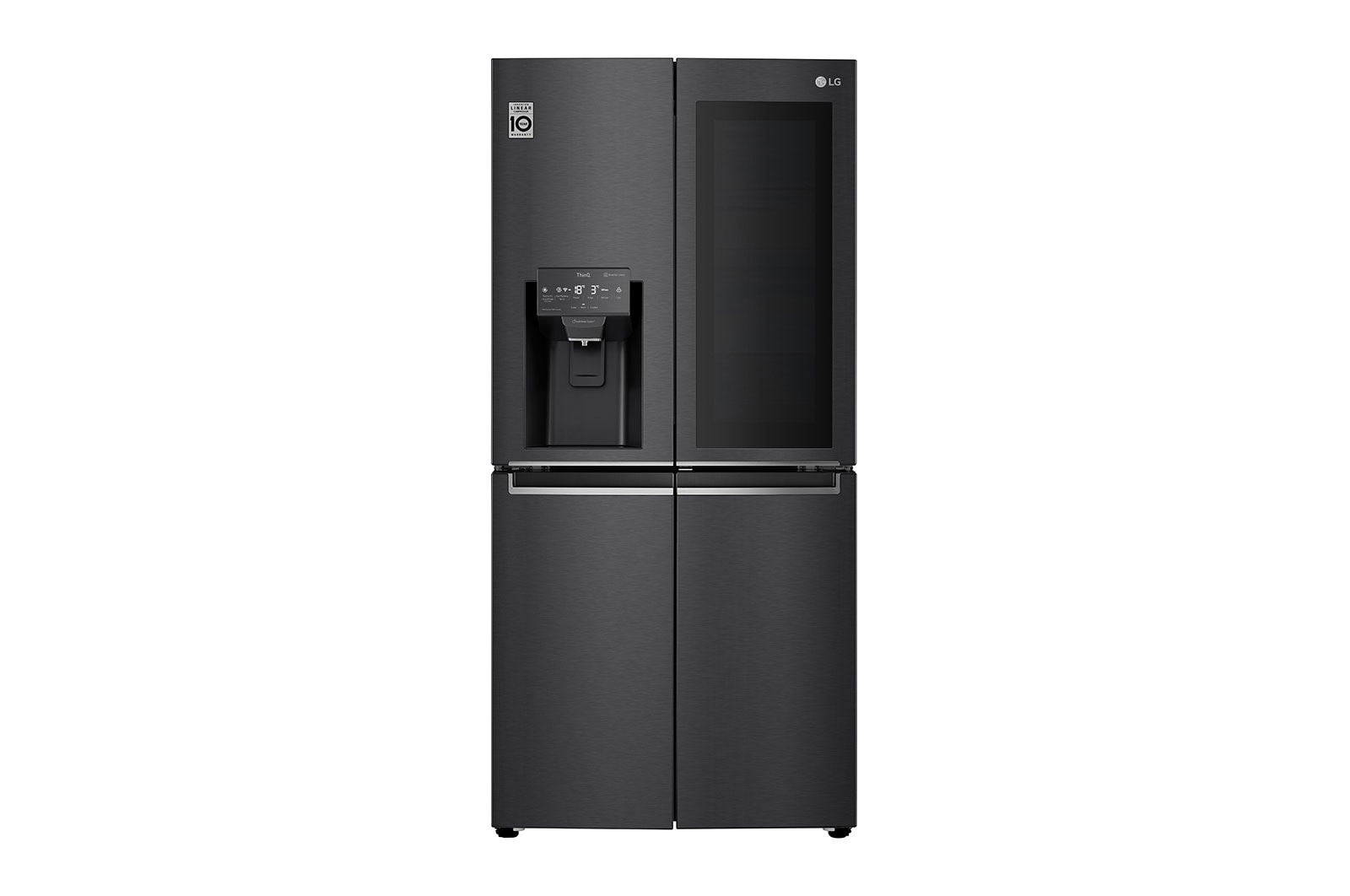 Lodówko-zamrażarka LG Multidoor | InstaView | ciemny grafit mat | Door-in-Door | ThinQ | Total No Frost | klasa F | 506 L | GMX844MCBF GMX844MCBF - widok z przodu