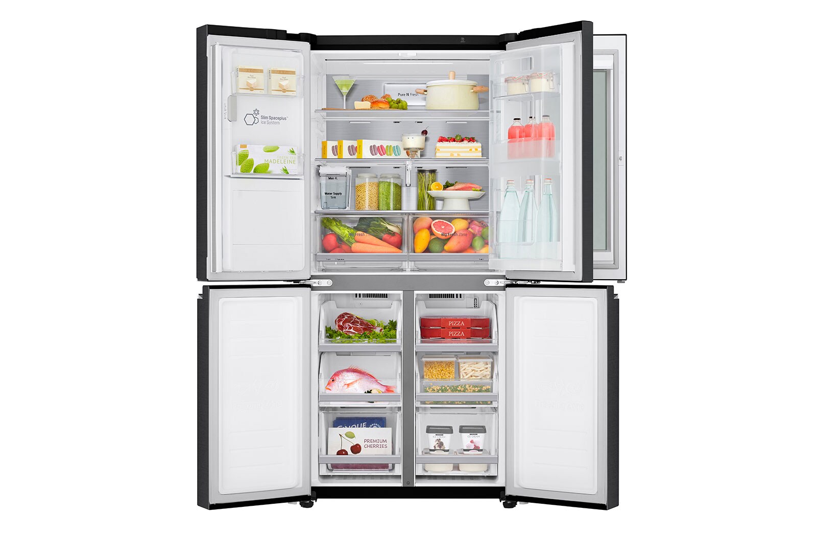 LG Lodówko-zamrażarka LG Multidoor | InstaView | ciemny grafit mat | Door-in-Door | ThinQ | Total No Frost | klasa F | 506 L | GMX844MCBF, GMX844MCBF