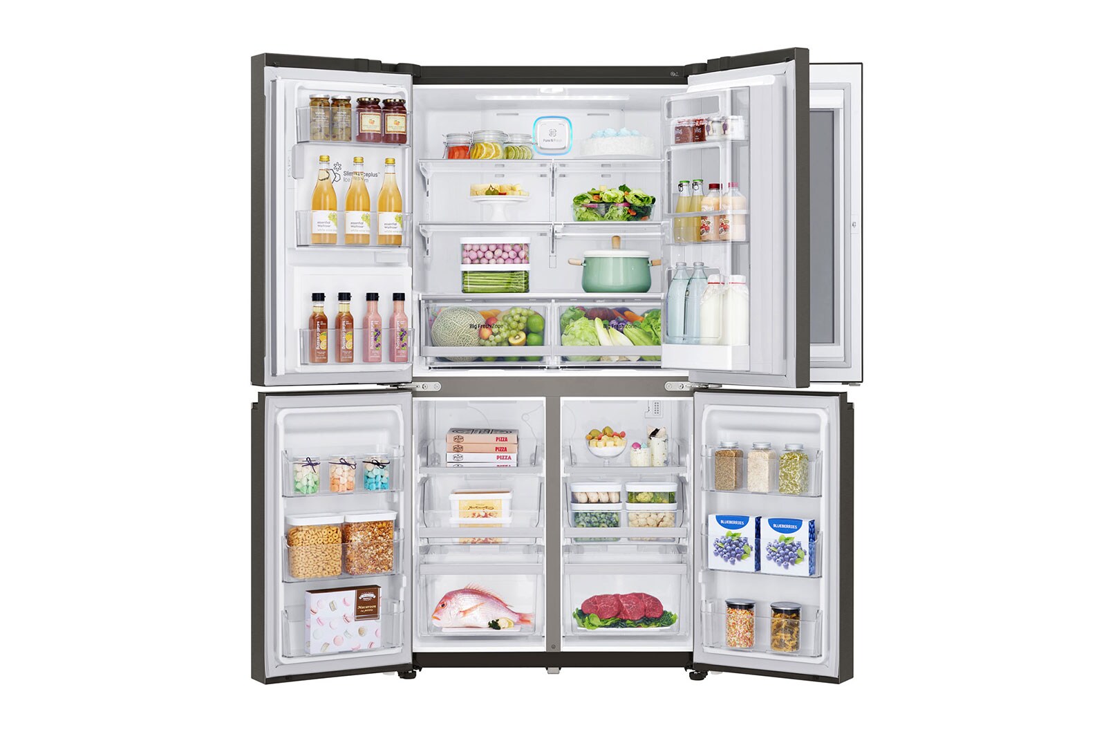 LG Lodówko-zamrażarka LG Multidoor InstaView Door-in-Door ThinQ GMX936SBHV, GMX936SBHV