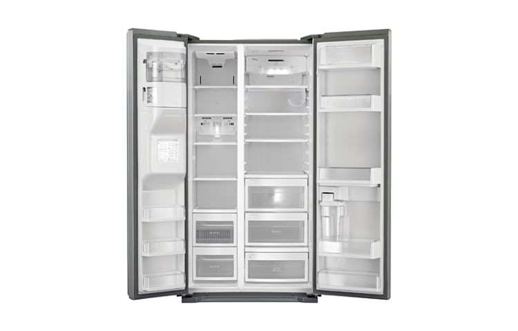 LG 175cm | System Bez hydraulika | 538L | A+ | Total no Frost | Kompresor liniowy | Ochrona wilgotności | Fresh 0 Zone | Bioshield | Automatyczna kostkarka w drzwiach, GS5163PVMV