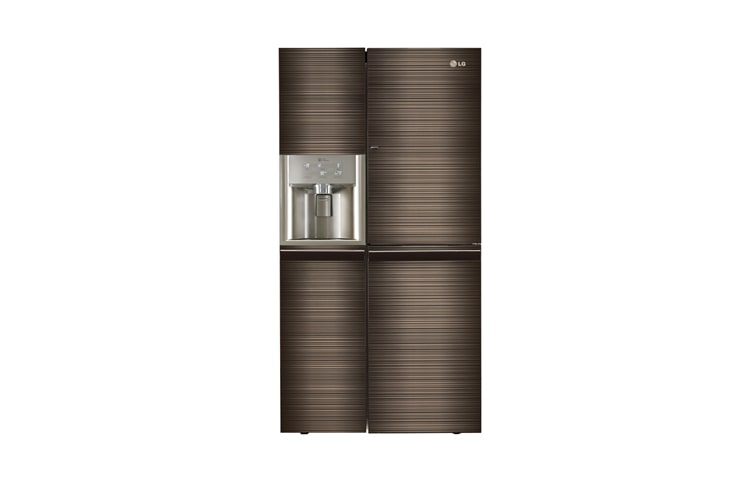 LG 179cm | Szkło w odcieniach brązu | System Bez hydraulika | 610L | A+ | Total no Frost | Kompresor liniowy | Ochrona wilgotności | V Fresh | Pure N Fresh | Bioshield | Automatyczna kostkarka w drzwiach, GS9266KBCV