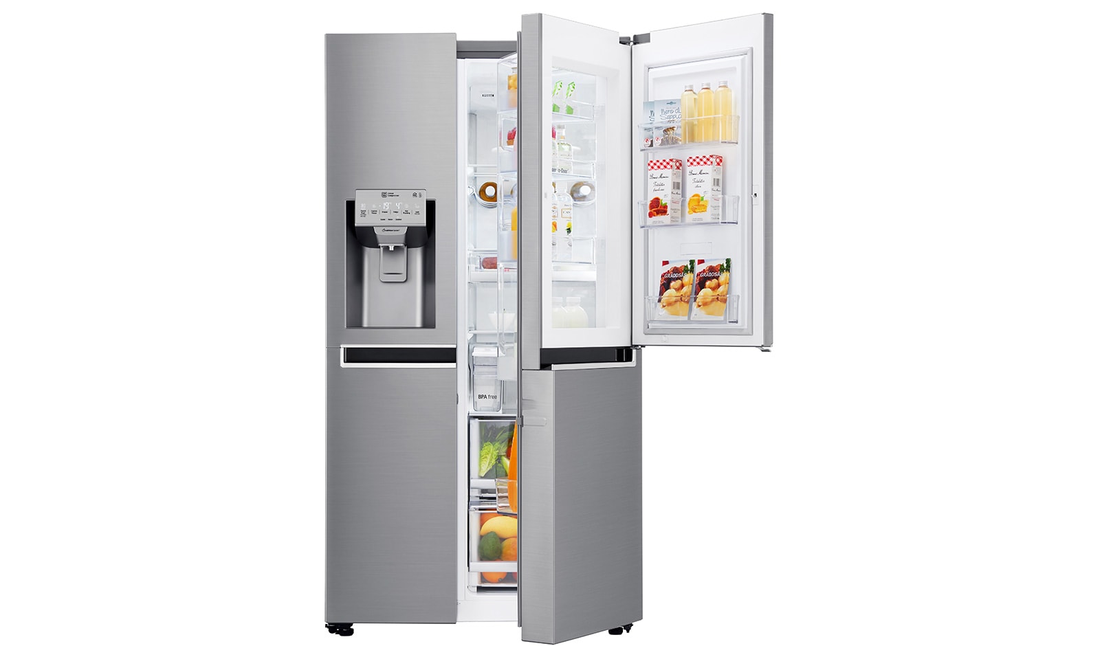 Lodówko-zamrażarka LG Side-by-Side Door-in-Door ThinQ 625L GSJ961PZBZ GSJ961PZBZ - widok z przodu