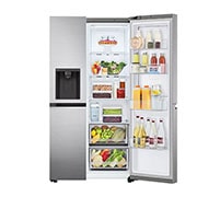 LG Lodówko-zamrażarka Side by side LG | Door-in-Door | srebrna | DoorCooling+™ | Total No Frost | 635 L | GSJV51PZTE, GSJV51PZTE
