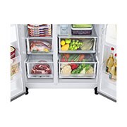 LG Lodówko-zamrażarka Side by side LG | Door-in-Door | srebrna | DoorCooling+™ | Total No Frost | 635 L | GSJV51PZTE, GSJV51PZTE