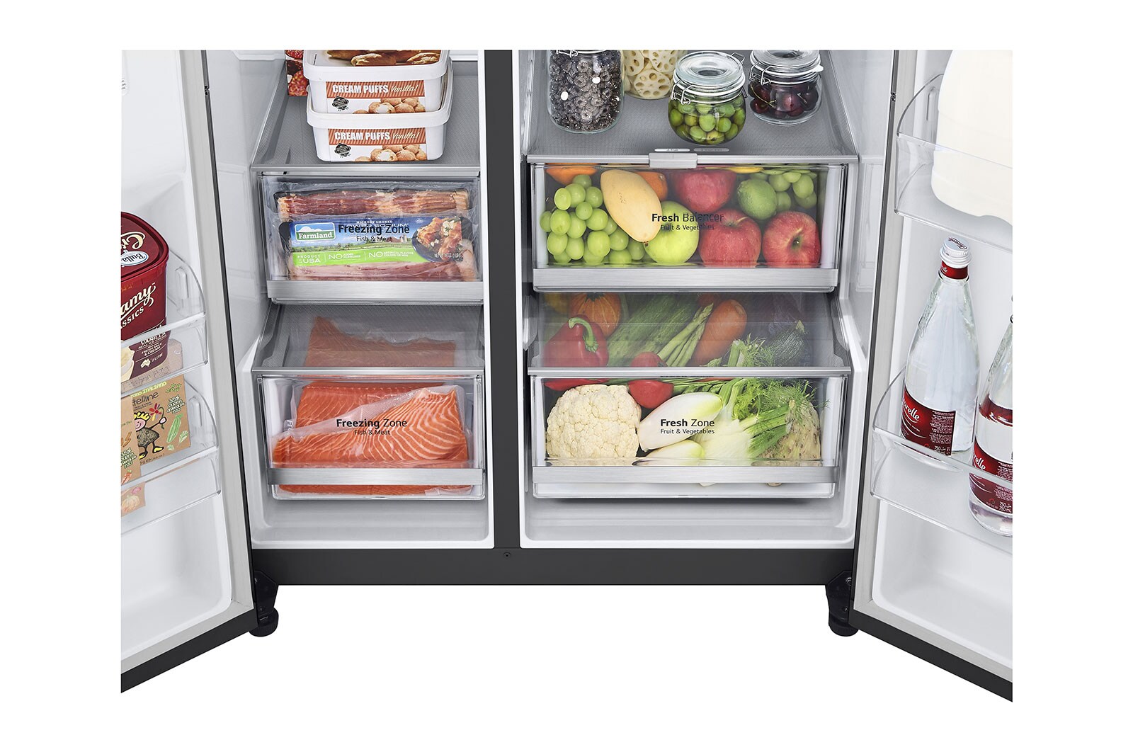 LG Lodówko-zamrażarka LG Side-by-Side | ciemny grafit mat | Door-in-Door | ThinQ | 635L | Total No Frost | GSJV70MCLE, GSJV70MCLE