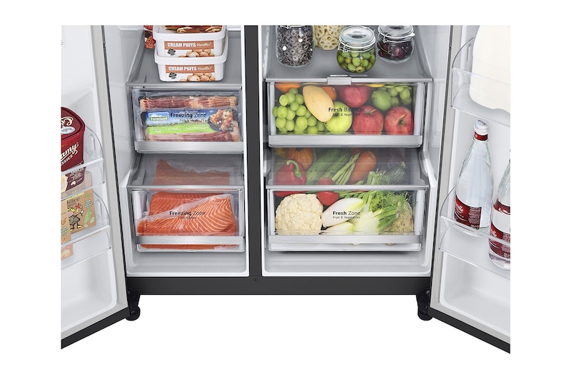 LG Lodówko-zamrażarka LG Side-by-Side | ciemny grafit mat | Door-in-Door | ThinQ | 635L | Total No Frost | GSJV70MCLE, GSJV70MCLE