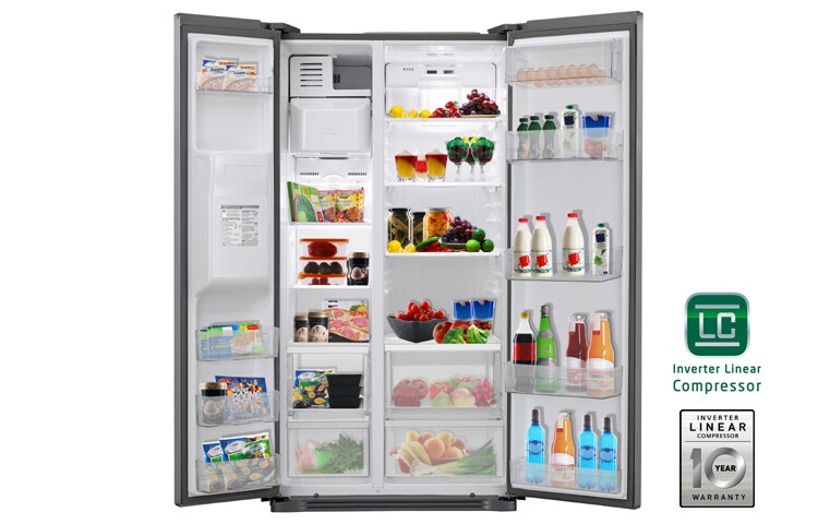 LG 175cm | 508L |Total no Frost | Kompresor liniowy | Kostkarka automatyczna, GSL325WBCV