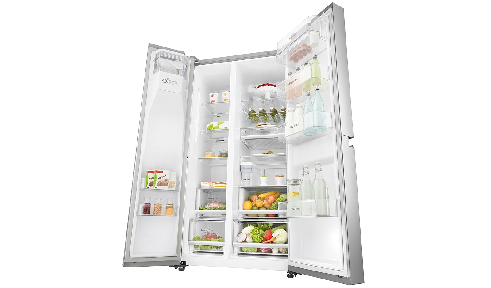 LG Lodówko-zamrażarka LG Side-by-Side InstaView Door-in-Door ThinQ GSL961PZBV, GSL961PZBV