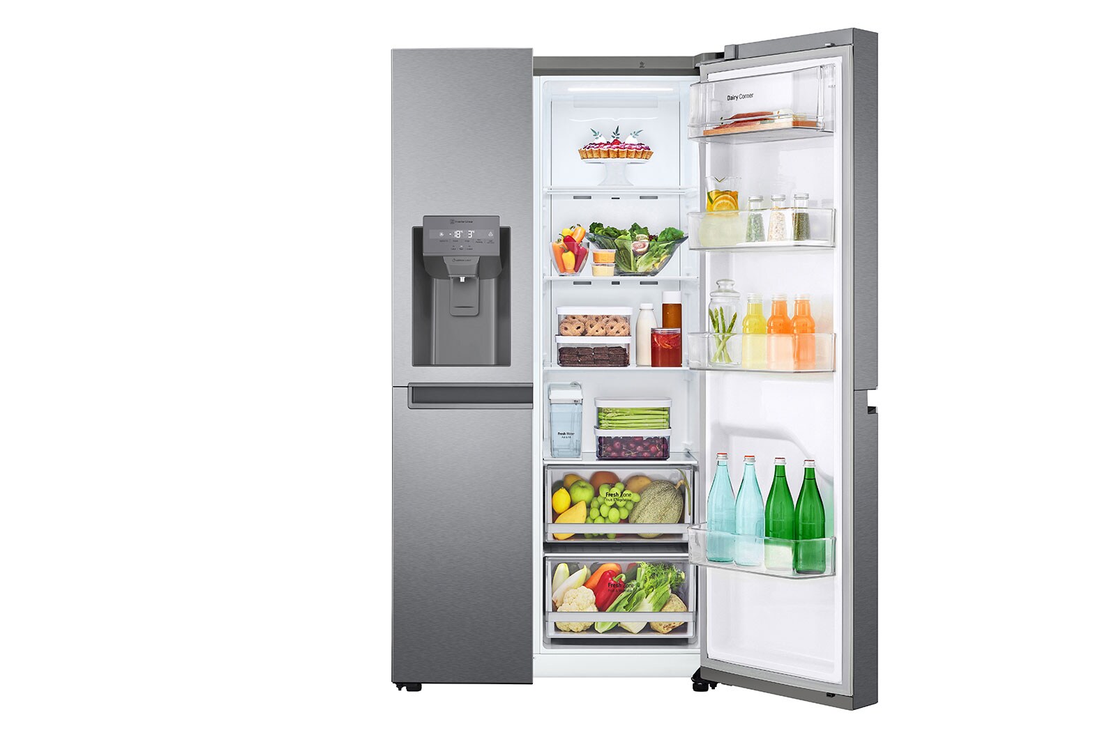 LG Lodówko-zamrażarka Side by side LG | 634 L | Ciemno srebrna | ThinQ | DoorCooling+™| klasa E | GSLV31DSXE, GSLV31DSXE