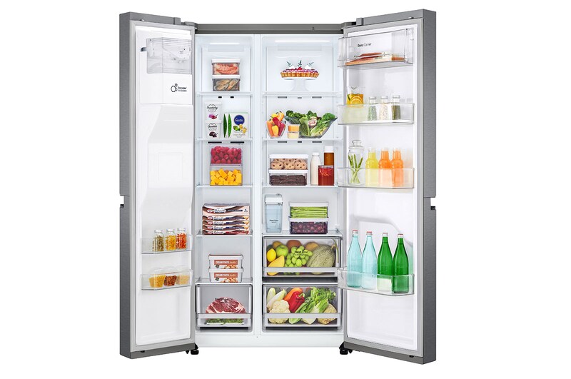 LG Lodówka LG side by side | Ciemny grafit | 634 L |Klasa F | Kostkarka | DoorCooling+ | Total No Frost | GSLV31MCXM, GSLV31MCXM