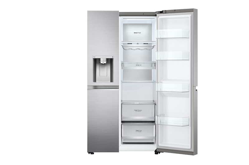LG Lodówko-zamrażarka LG Side-by-Side | srebrna | ThinQ | 635L | DoorCooling+ | Total No Frost | GSLV90PZAD, GSLV90PZAD