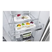 LG Lodówko-zamrażarka Side by side LG | srebrna | DoorCooling+™ | Total No Frost | ThinQ | 635L | klasa C | GSLV91MBAC, GSLV91MBAC