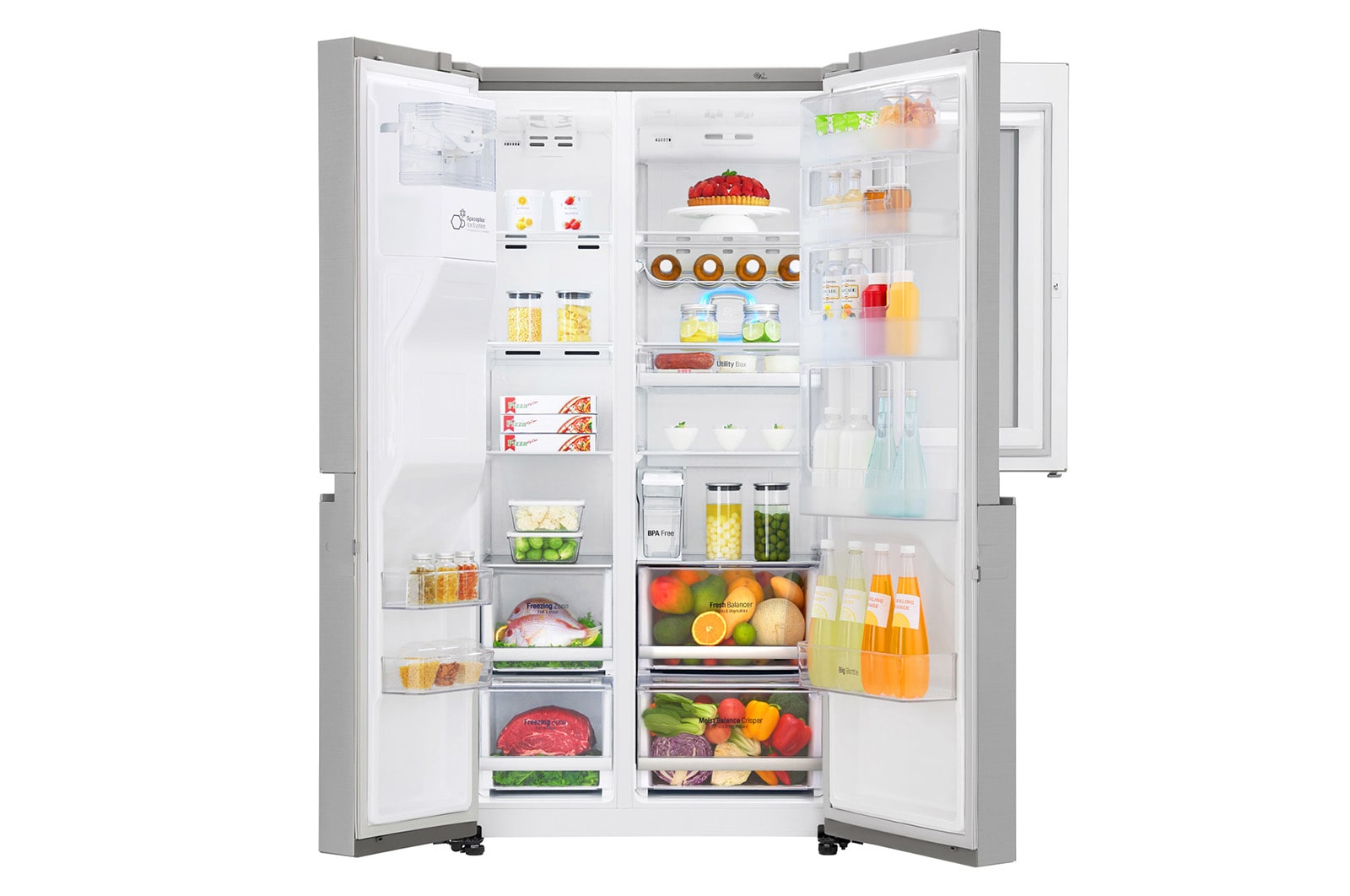 LG Lodówko-zamrażarka LG Side-by-Side InstaView Door-in-Door ThinQ 625L GSX961NSAZ, GSX961NSAZ