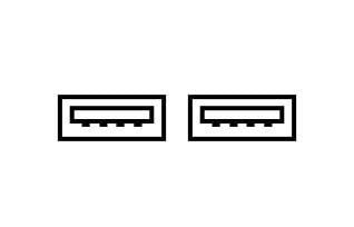 Obraz piktogramu 2 portów USB.
