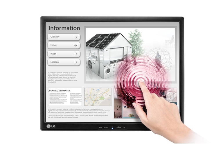 Monitor LG 19” IPS Dotykowy Klasy Biznes 19MB15T-I 19MB15T-I - widok z przodu