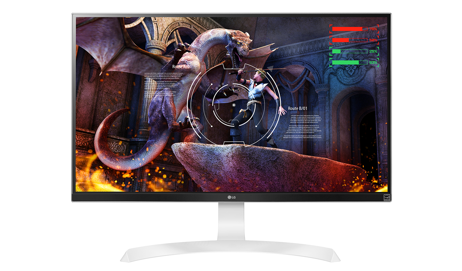 4K IPS LED UltraHD monitor 27UD69P-W - widok z przodu