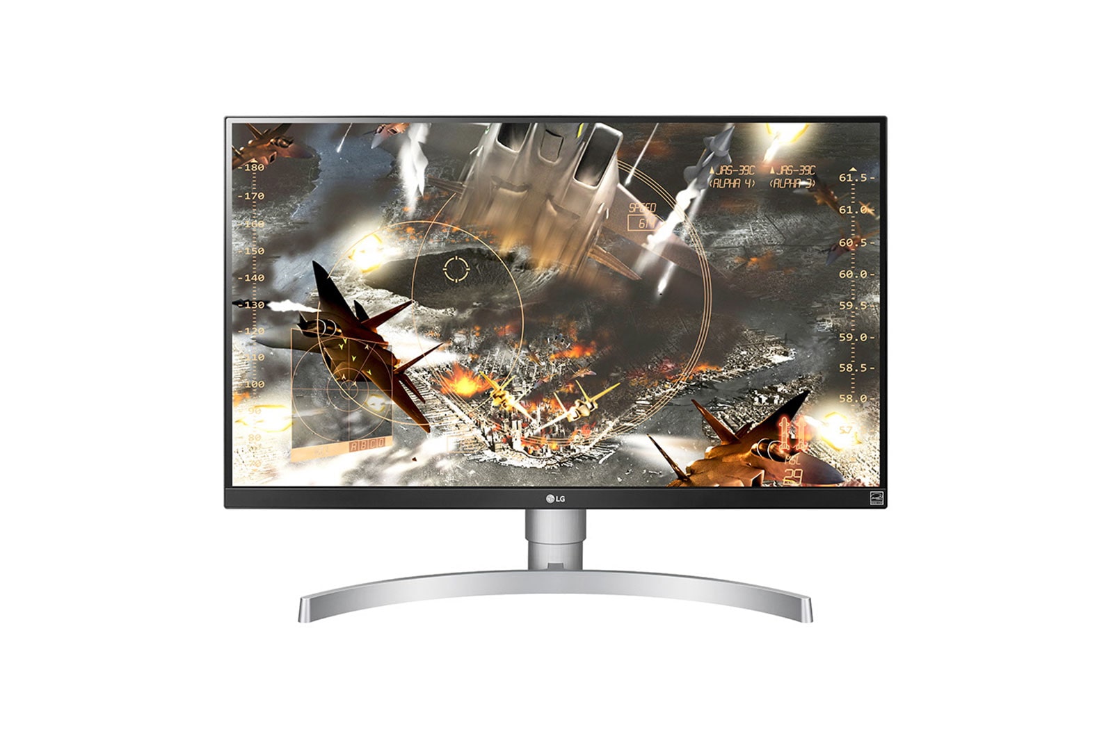 Monitor LG 27” 4K z HDR Radeon FreeSync™ 27UL650-W 27UL650-W - widok z przodu