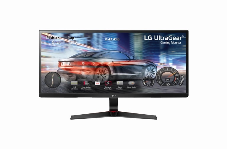 Monitor LG 29” UltraGear™ IPS AMD FreeSync™ 21:9 29UM69G 29UM69G-B - widok z przodu