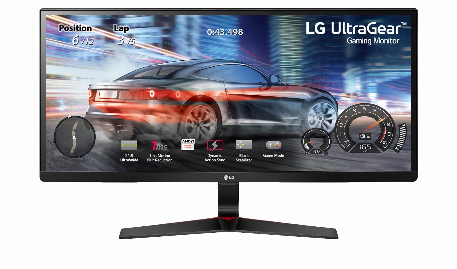 Monitor LG 29” UltraGear™ IPS AMD FreeSync™ 21:9 29UM69G 29UM69G-B - widok z przodu