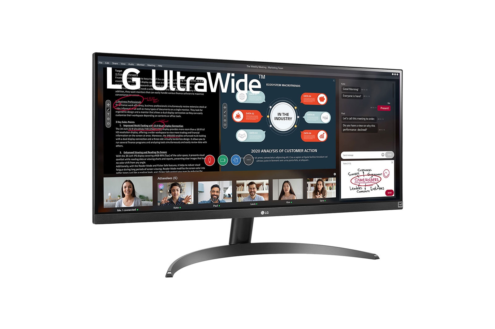 LG Monitor LG 29” 21:9 UltraWide, WFHD, IPS , HDR10 z FreeSync 29WP500-B, 29WP500-B