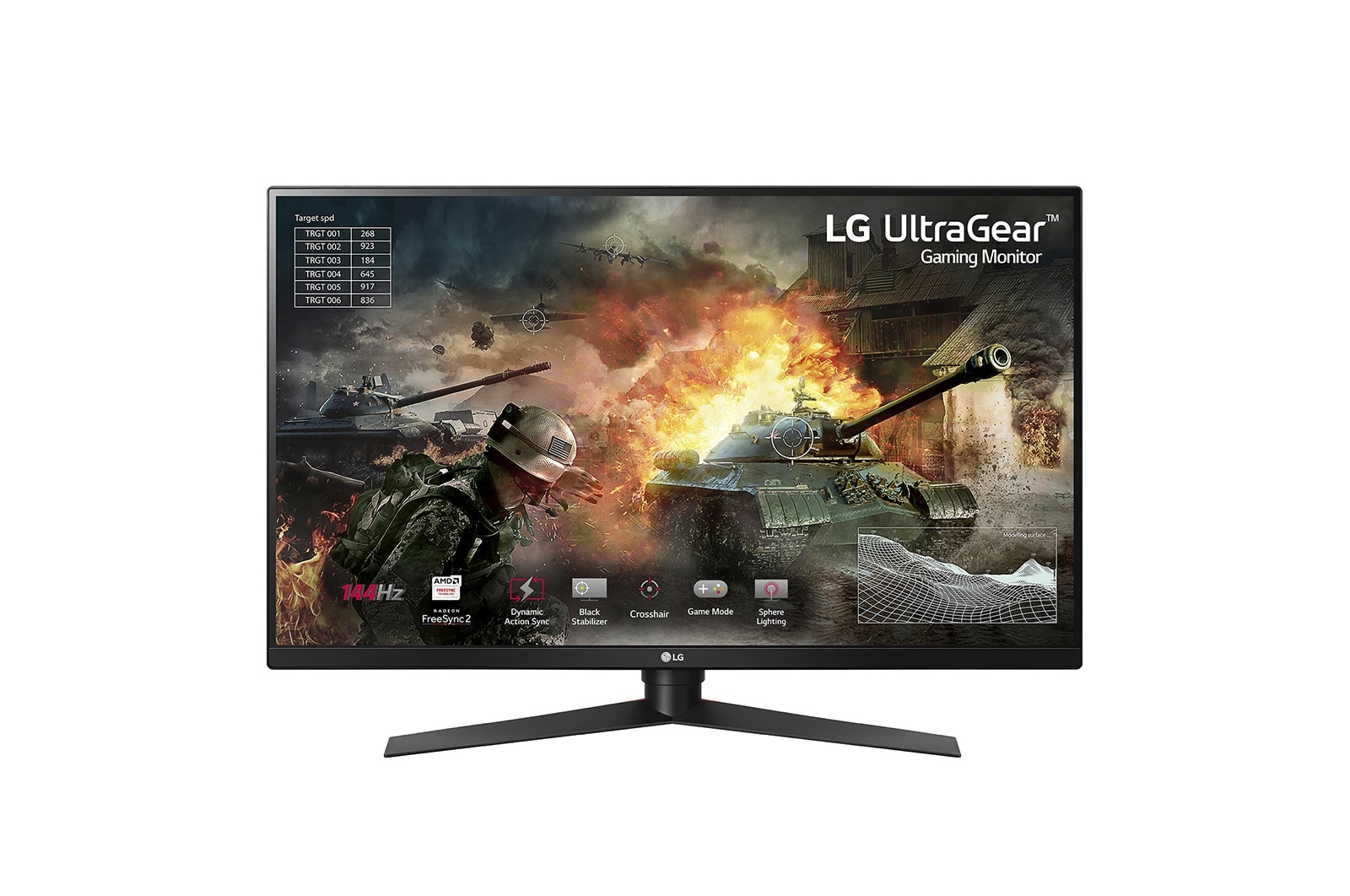 Monitor LG 31.5” UltraGear™ QHD VA 144Hz 32GK850F 32GK850F-B - widok z przodu