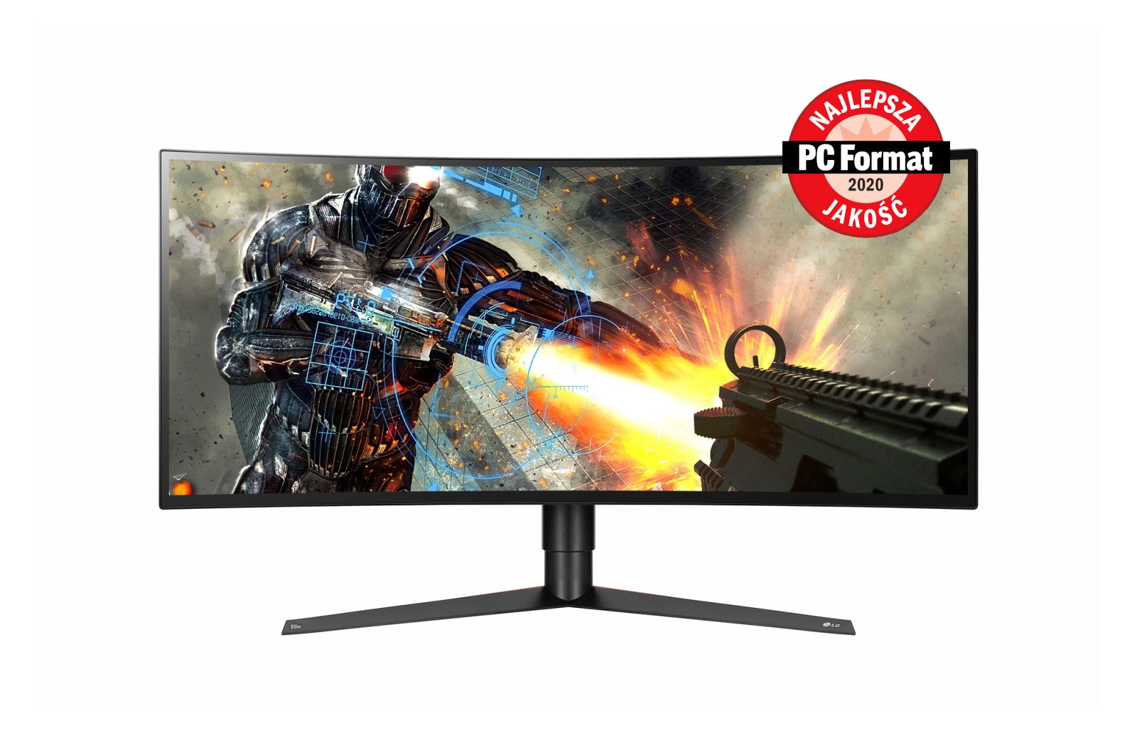 Monitor LG 34” UltraGear™ Nano IPS QHD HDR 400 144Hz 34GK950F 34GK950F-B - widok z przodu