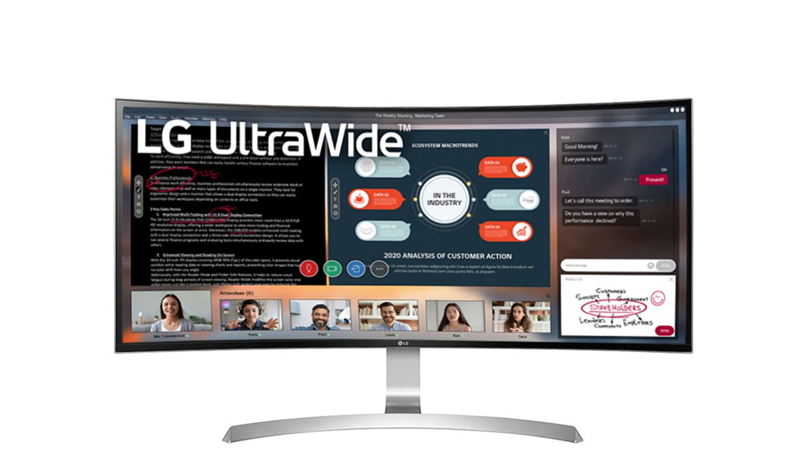 Monitor LG 34” UltraWide™ IPS QHD (3440 * 1440) 34UC99 34UC99-W - widok z przodu