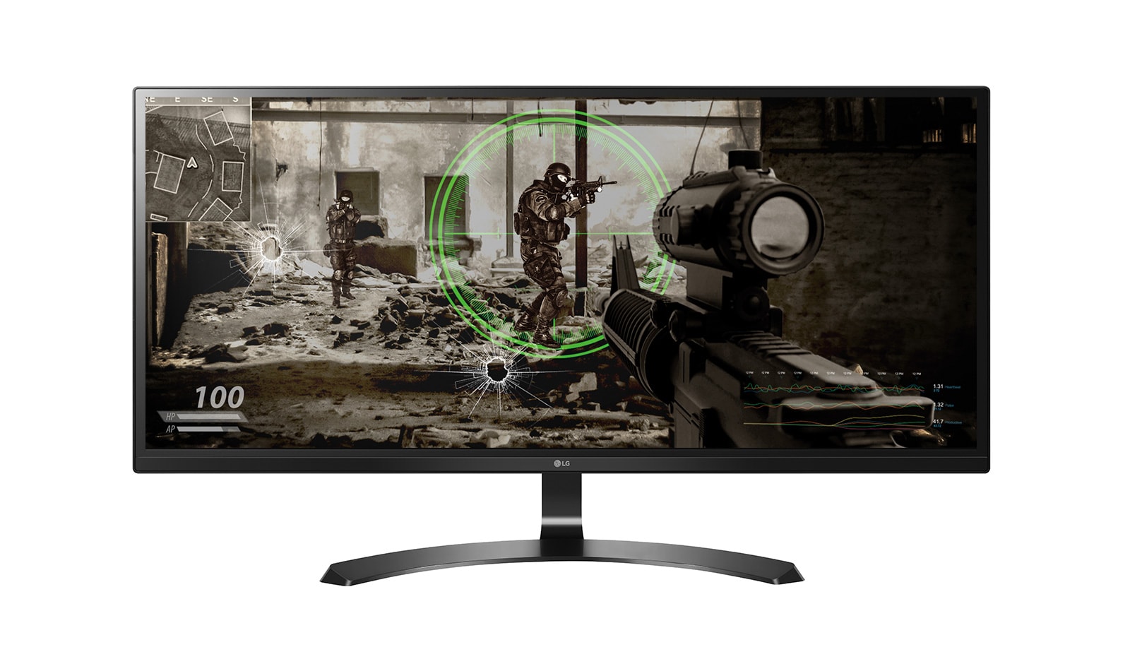 34&#34; UltraPanoramiczny, LG LED, IPS 21:9 34UM59-P - widok z przodu