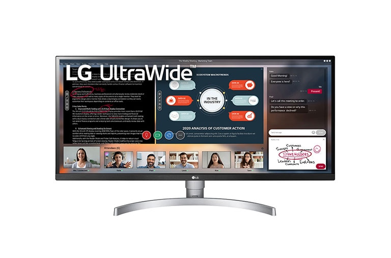 Monitor LG 34” UltraWide™ IPS HDR 10 34WK650 34WK650-W - widok z przodu