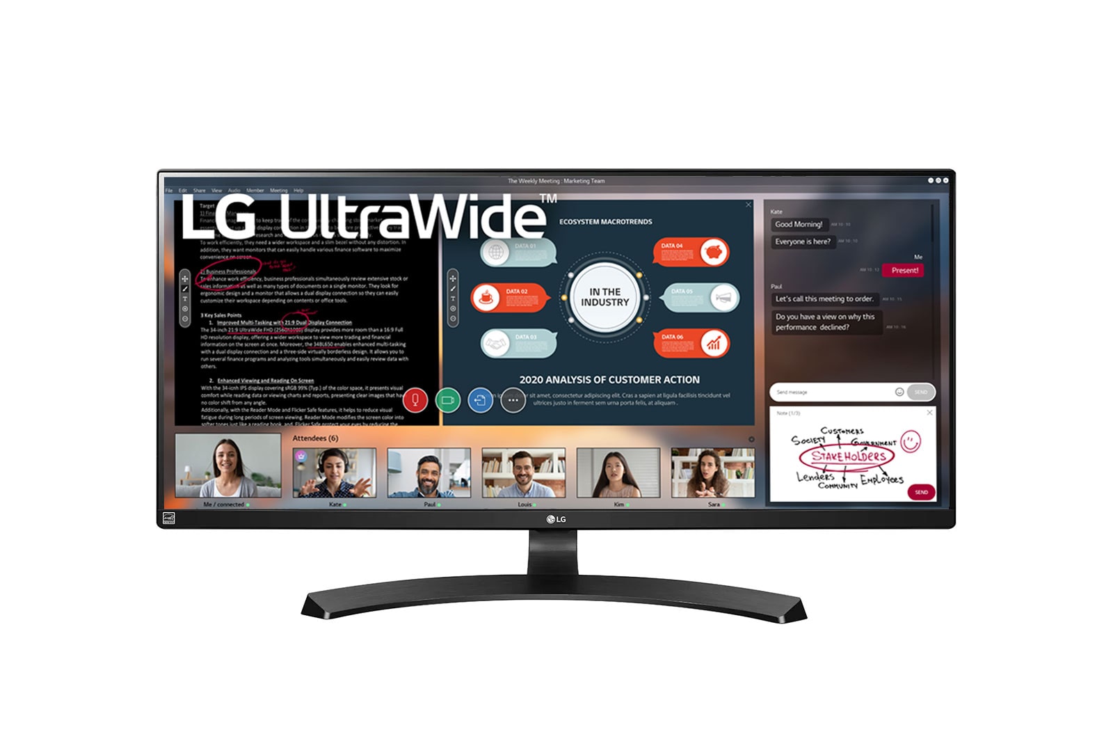 Monitor LG 34” IPS QHD UltraWide™ 34WL750-B 34WL750-B - widok z przodu