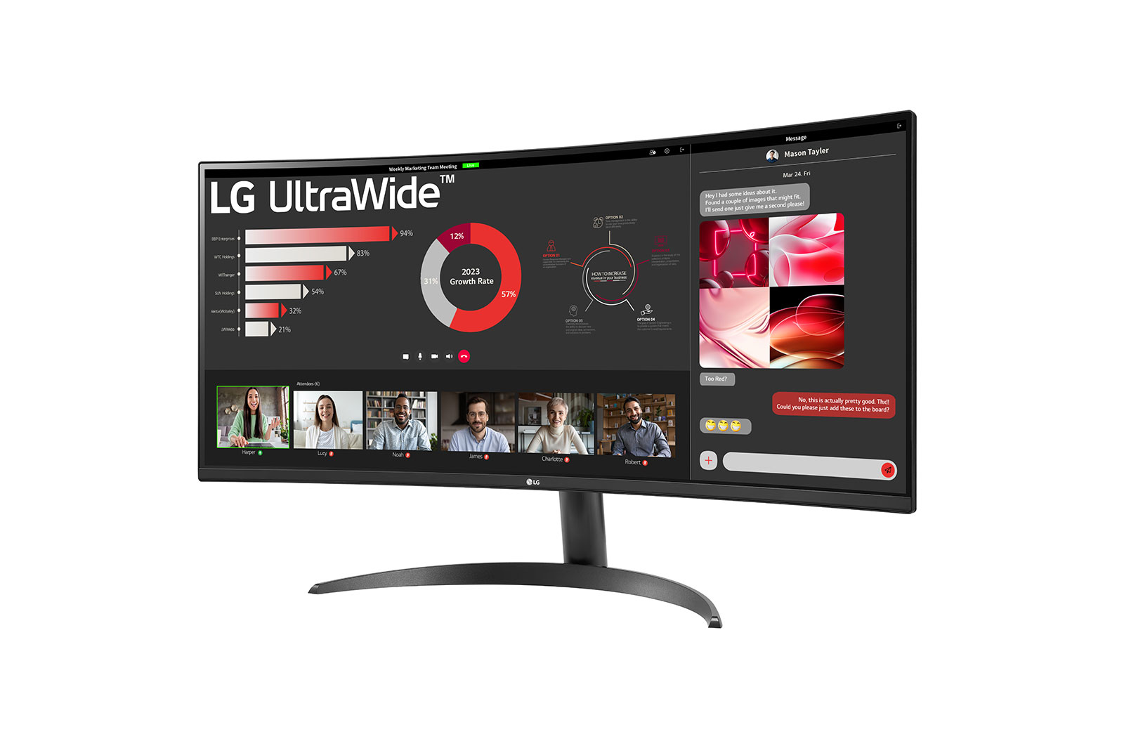 LG Zakrzywiony monitor 34" 21:9 UltraWide™ WQHD (3440x1440) z FreeSync™, 34WR50QC-B