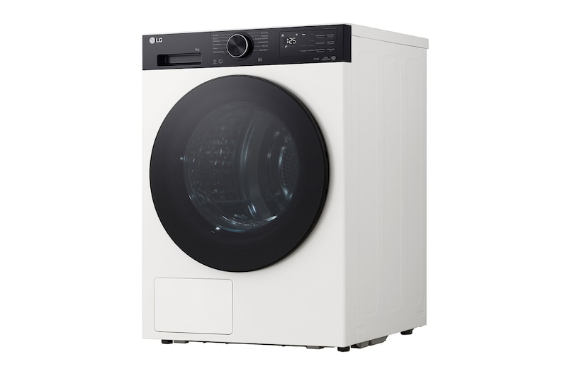 Niski kąt z prawej strony suszarki LG.