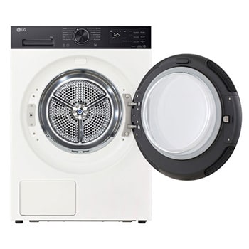 widok z przodu na otwartą suszarkę LG