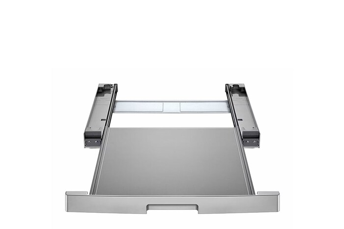 Srebrny łącznik pralki z suszarką, z wysuwaną półką - AGF30790695