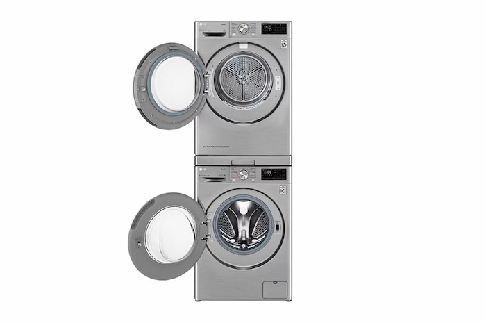 Srebrny łącznik pralki z suszarką, z wysuwaną półką - AGF30790695