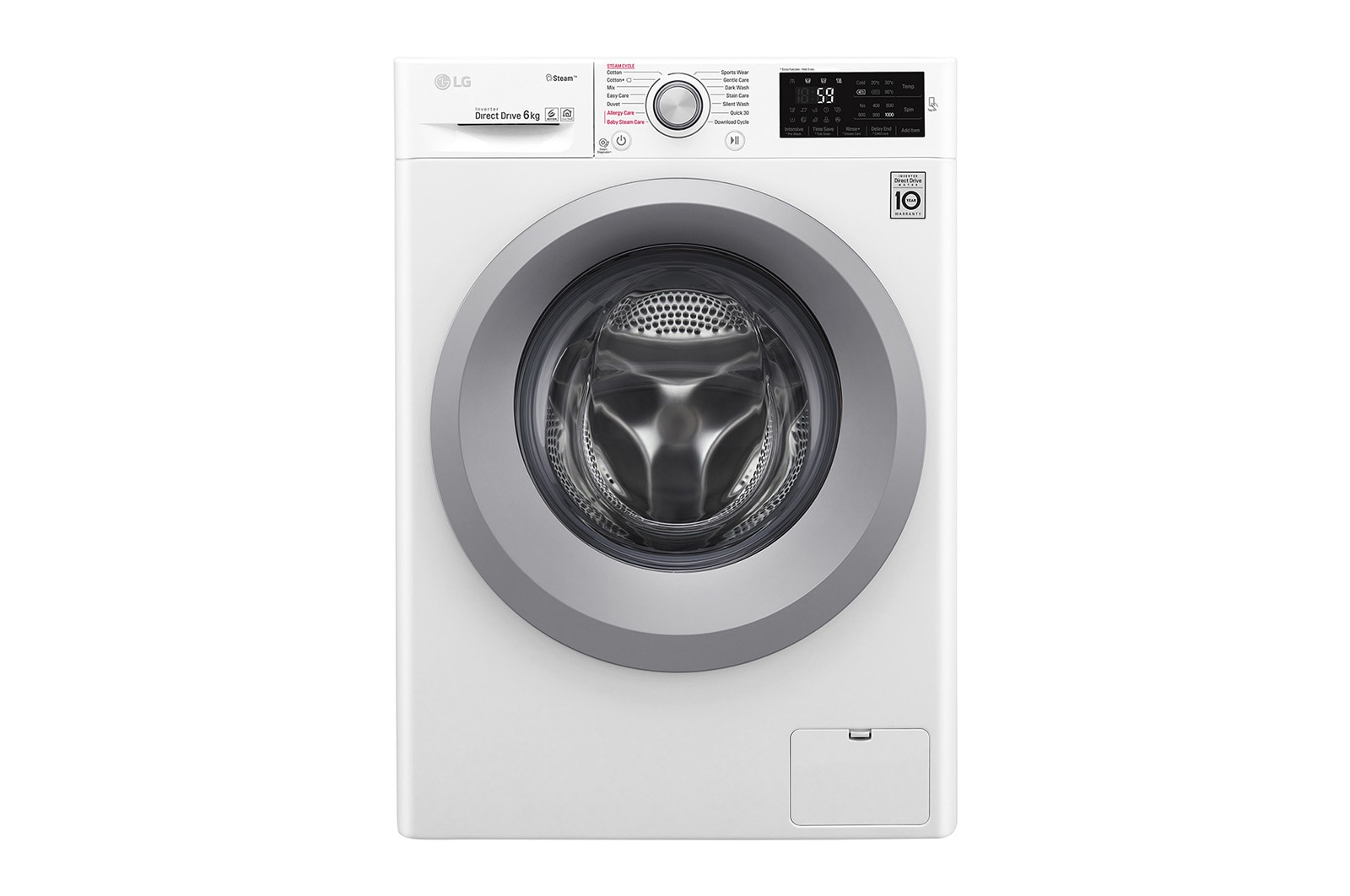 Pralka LG  C5 slim 6kg 1000rpm F0J5NY4W F0J5NY4W - widok z przodu