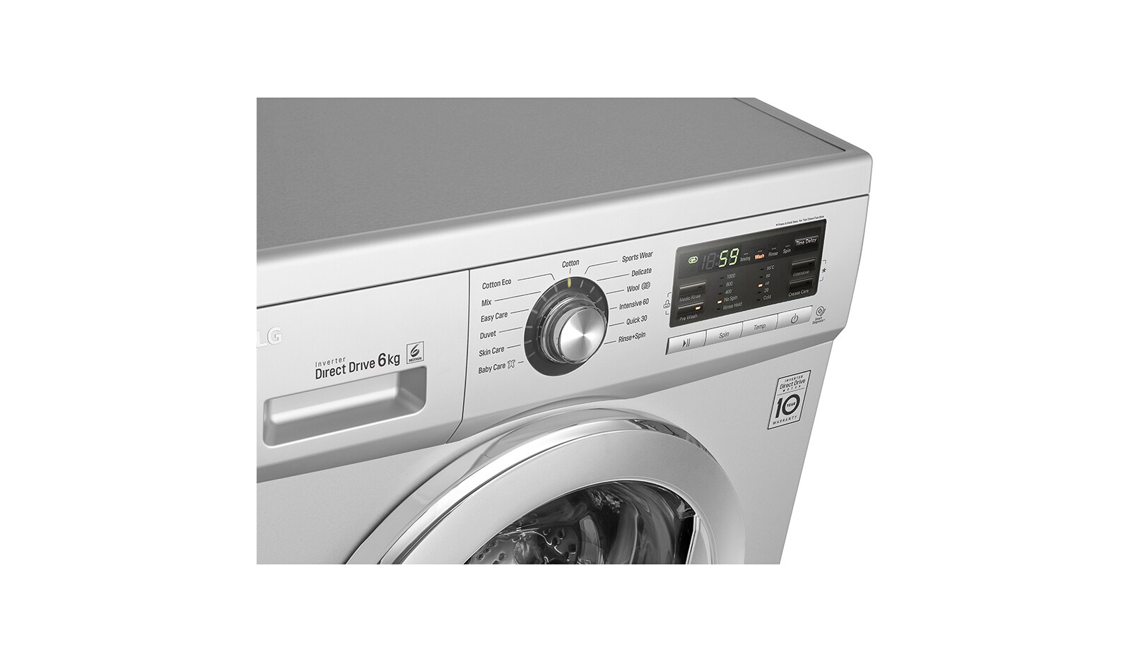 LG 6 KG, SILNIK DIRECT DRIVE Z 10 LETNIĄ GWARANCJĄ, 6 MOTION, 1000 OBR., SMART DIAGNOSIS, 13 PROGRAMÓW, F1096ND4