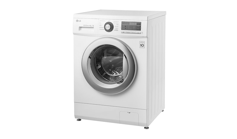 LG 6 kg, silnik Direct Drive z 10 letnią gwarancją, 6 motion, 1000 obr., Smart Diagnosis, 13 programów, F1096ND