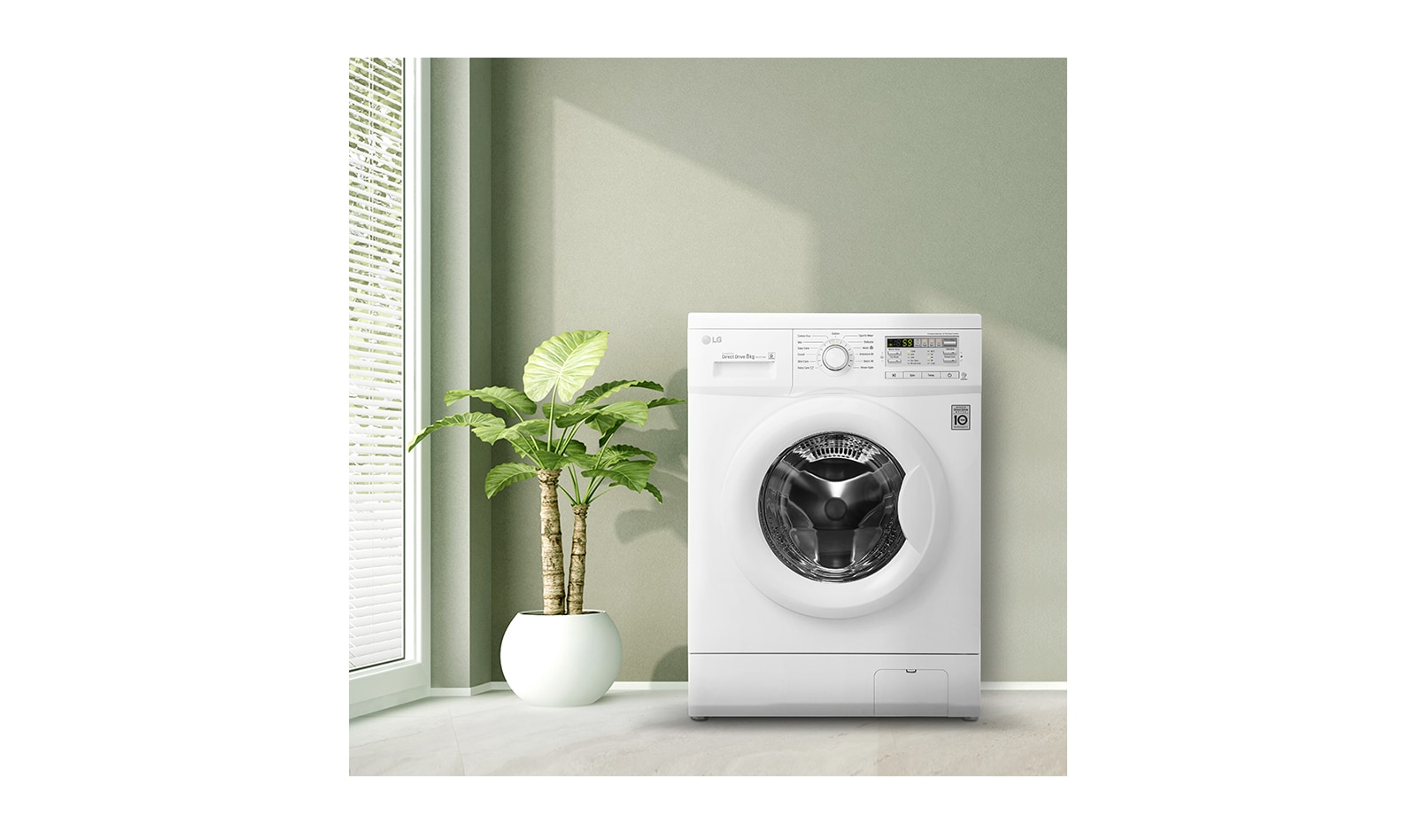 LG 6 kg, silnik Direct Drive z 10 letnią gwarancją, 6 motion, 1000 obr., Smart Diagnosis, 13 programów, , F10B8ND