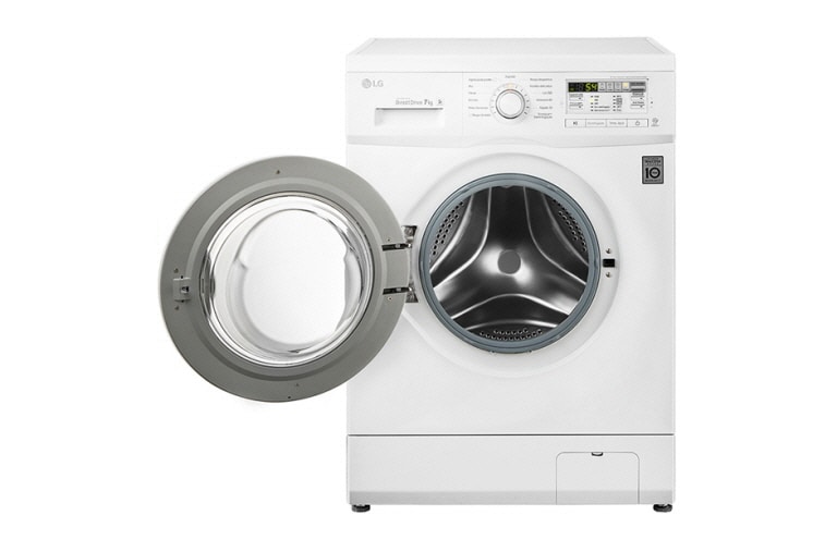 LG 7 kg, silnik Direct Drive z 10 letnią gwarancją, 6 motion, 1000 obr., Smart Diagnosis, 13 programów, , F10B8QD