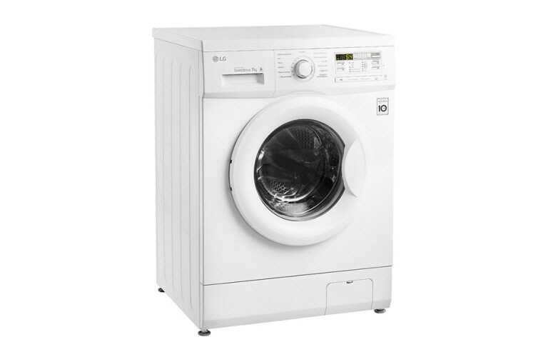 LG 7 kg, silnik Direct Drive z 10 letnią gwarancją, 6 motion, 1000 obr., Smart Diagnosis, 13 programów, , F10B8QD